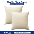 MIULEE Decorative Couch Throw Pillow Covers 18x18 Inch Neutral Cream 2 Pack | - Image 7
