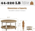 karlott Farmhouse Coffee Table, 30.3" Round Coffee Tables - Image 2