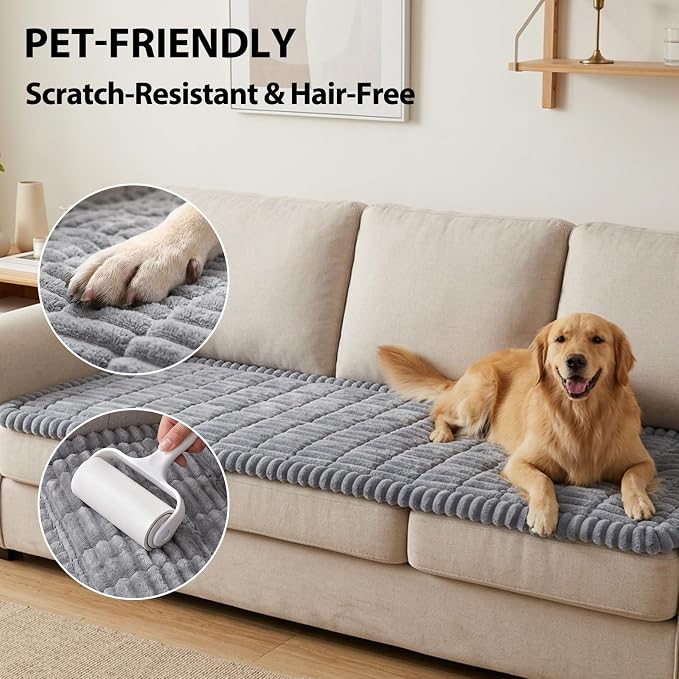 Fixwal Waterproof Flannel Dog Couch Cover, 27.6" x 47", Light Gray | Integrated - Image 6