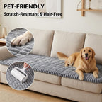 Fixwal Waterproof Flannel Dog Couch Cover, 27.6" x 88", Light Gray | Integrated - Image 6
