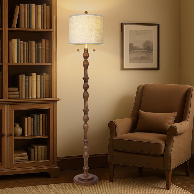 65.5" Natural Real Wood Floor Lamp - Image 5