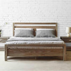 Grain Wood Furniture Loft Queen Size Solid Wood Bed, Brushed White - Image 2