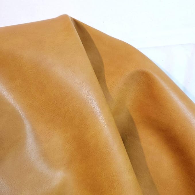 Caramel Light Tan Soft Faux Vegan PU Leather by The Yard Synthetic Pleather 0.9 by NATLeathers