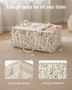 Blissful Diary Floral Diaper Caddy Organizer, Stylish Nursery Storage Basket - Image 3