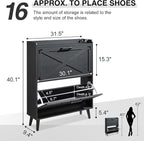 Barnyatoh Shoe Storage Cabinet, Farmhouse Shoe Organizer - Image 2