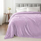 BEDELITE Fleece Blanket Soft Plush Queen Size Bed Blanket Lilac 90"x90" | Ultra - Image 6