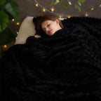NEWCOSPLAY Fleece Ribbed Cozy Queen Blanket - Image 2