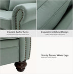 60" Wide Genuine Leather Chesterfield Loveseat, 2 Seat Leather Sofa - Image 7