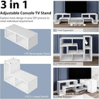 Tangkula 3 Pieces Console TV Stand, Free-Combination Entertainment Center - Image 6