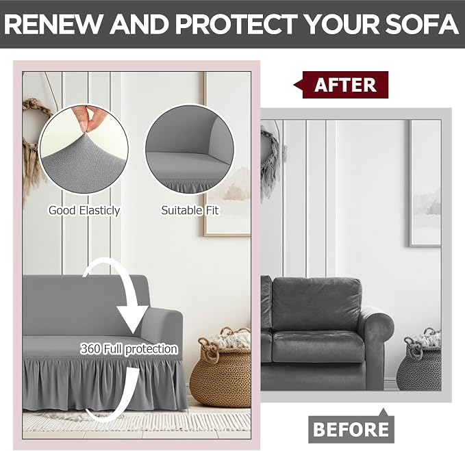 Fanfanwin 3 Pcs Sofa Slipcover Set - Image 4