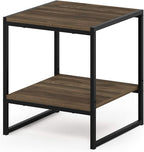 FURINNO Camnus Modern Living 2-Tier End Table, Columbia Walnut, 15.9 in x 15.75 - Image 5