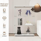 Display Cabinet with Glass Door and Lock, 3-Shelf Fast Installation Curio - Image 7