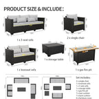 Rattaner 6 Pcs Outdoor Furniture Sets Patio Furniture Set - Image 7