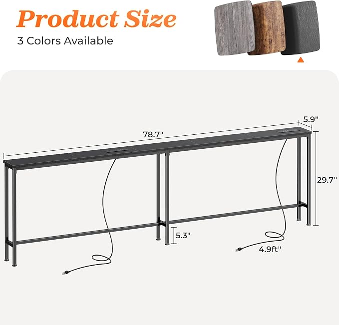 SUPERJARE 79 Inch Sofa Table - Image 3