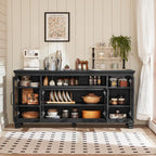 SAVOR LIFE Large Black Sideboard Buffet Cabinet - Image 4
