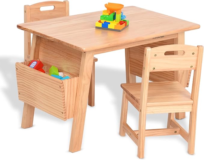 Kids Solid Wood Table and 2 Chair Set - Image 7