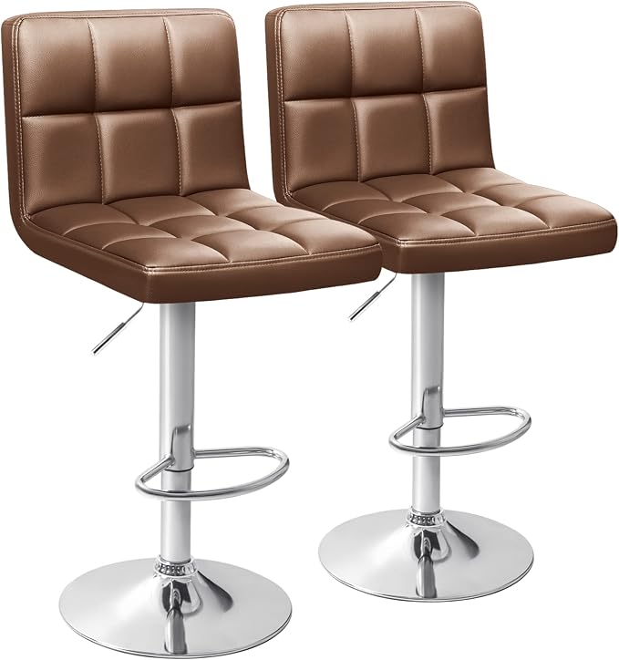 Homall Bar Stools Modern PU Leather Adjustable Swivel Barstools, Armless by Homall