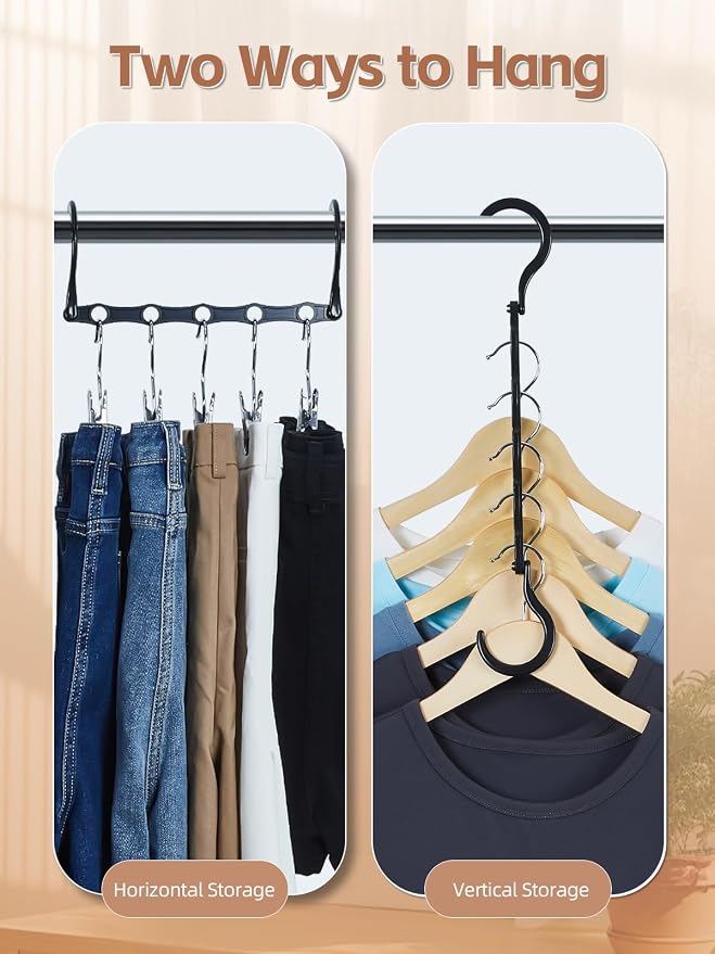 HOUSE DAY Space Saving Hanger 20 Pack Sturdy Black Magic Hangers - Image 4