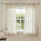 MYSKY HOME Kitchen Window Curtains Half Sheer Drapes 45 Inches Long, Boho - Image 2