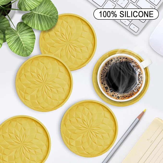 ME.FAN Silicone Coasters with Holder, Drinking Coasters - Image 2