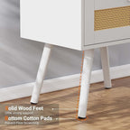 SUPERJARE Nightstand with Charging Station & Rattan-Like Decor Drawer, Rattan - Image 6