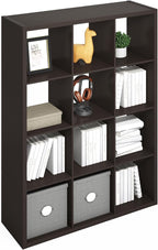 Furinno Simple Cube Storage Organizer, 12-Cube Display Shelf, Open Back by Furinno-FitsYourSpaceFitsYourBudget