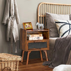 Lerliuo Rattan Nightstands Set of 2, Boho Side Table - Image 7