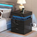 ChooChoo LED Nightstand Set of 2, Smart Night Standwith Charging Station and by ChooChoo