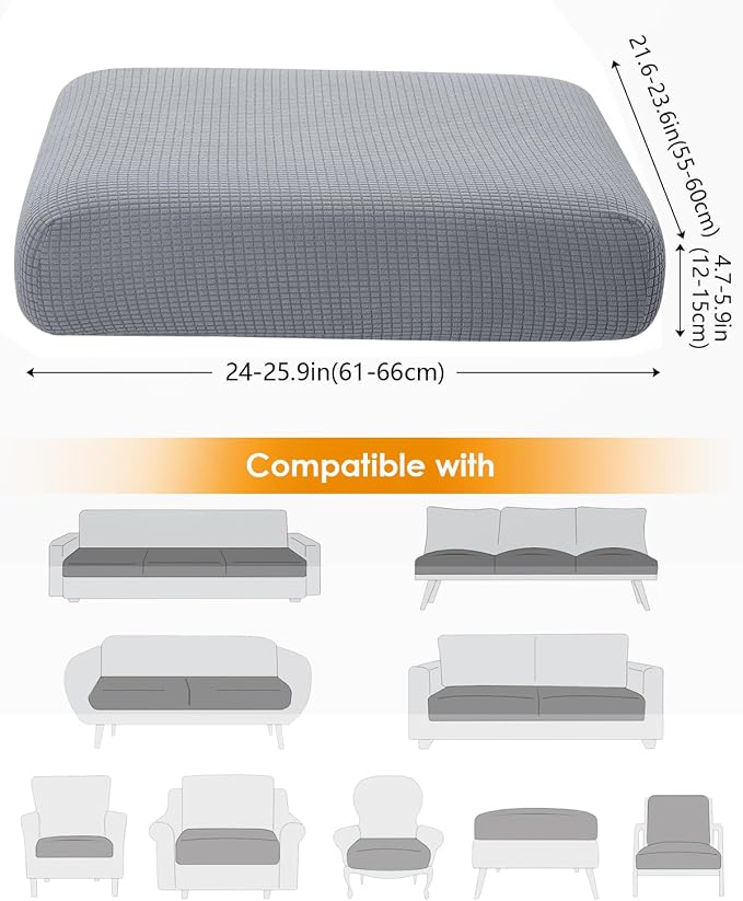 Fuloon Couch Cushion Slipcover, Super Stretch Individual Sofa Covers | 2 Pack - Image 3