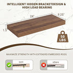 Acovy 24 Inch Floating Shelves, Wooden Shelves - Image 3