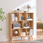 LEYAOYAO Wooden 8 Cube Book Shelf, Natural 3 Tier Bookshelf - Image 8