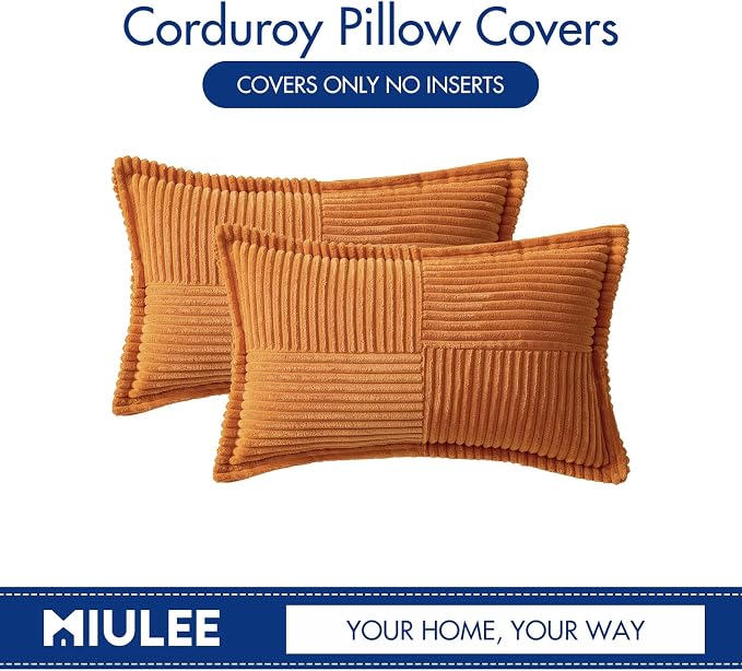 MIULEE Fall Burnt Decorative Lumbar Throw Pillow Covers 12x20 Inch | 2 Pack - Image 6