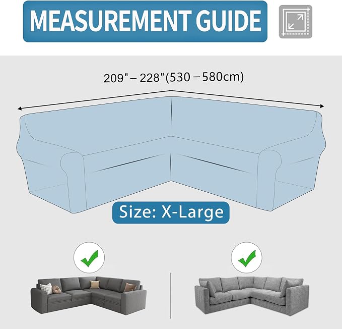 HDCAXKJ Corner Sectional Couch Covers Velvet Stretch L Shape Sofa Cover Soft - Image 2