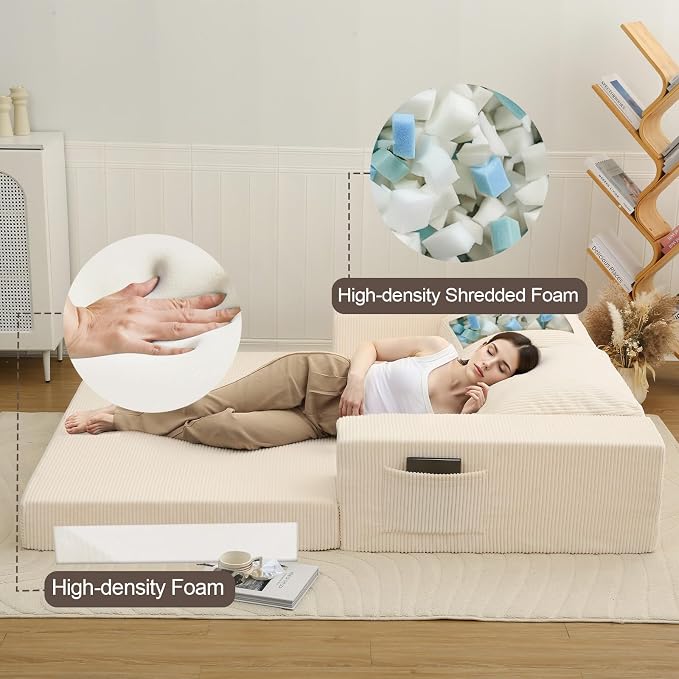 COMAX Convertible Sofa Bed Queen, Folding Fold Out Couch Bed, Floor Futon Couch - Image 8