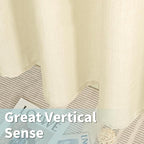Sheer Linen Curtains 90 Inch for Living Room 2 Panels, Light Beige | Neutral - Image 6