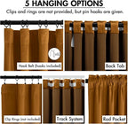 MIULEE Velvet Curtains 50W x 84L 2 Panels Golden Brown Blackout Curtains | - Image 2