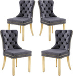 KCC Velvet Dining Chairs Set of 4, Upholstered High-end Tufted Dining Chair by KCC