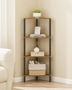 TUTOTAK Corner Shelf, 4-Tier Corner Bookshelf - Image 6