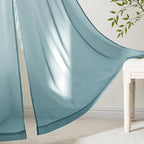 MIULEE Dusty Blue Sheer Curtains 84 Inches Long 4 Panels 42 x 84 Inches | Light - Image 6