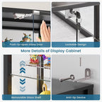 Large Display Cabinet with Glass Doors, 8-Tier RGB Curio Cabinet with Smart - Image 5