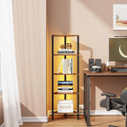 TUTOTAK Corner Shelf with LED Light, 5-Tier Corner Bookshelf - Image 4