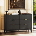 VINGLI Black Fluted 6 Drawer Dresser by VINGLI