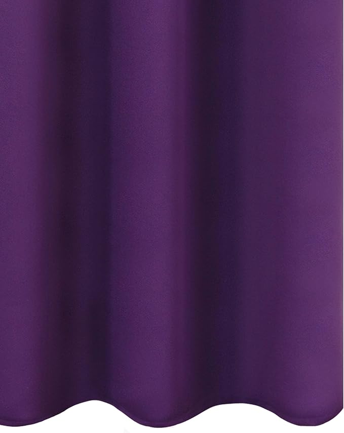 Purple Thermal Blackout Curtains/42 x 95 Inch/Set of 2 Panels Room Darkening - Image 9
