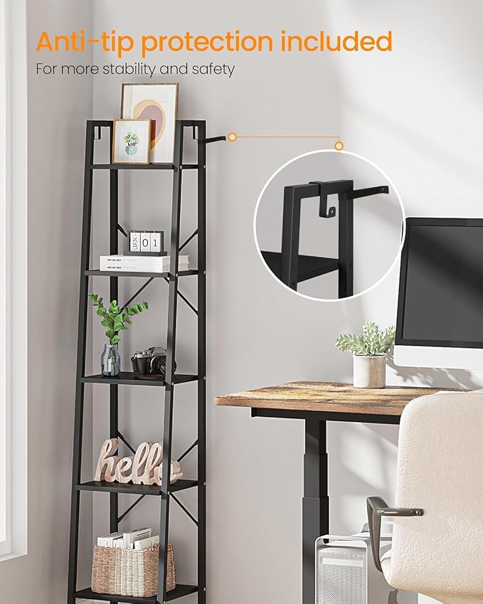 Hzuaneri Ladder Shelf, Bookshelf Bookcase, Freestanding Corner Storage Shelve - Image 7