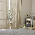 Taupe Sheer Curtains 78 Inches Long 2 Panels, Elegant Light Filtering Voile - Image 8
