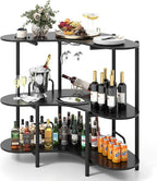 Giantex 3-Tier Bar Table, Corner Bar Cabinet, Liquor Home Bar Unit by Giantex