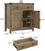 HOSTACK Coffee Bar Cabinet, Kitchen Storage Cabinet, Modern Farmhouse Buffet - Image 3