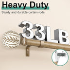 QDWIS Boho Wood Curtain Rods for Windows 28 to 48 inch, Rustic Decorative - Image 4