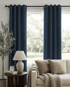 100% Blackout Linen Textured Curtains 72 Inch Long, Light Blocking, Thermal - Image 2