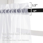 White Sheer Curtains 78 Inches Long 2 Panels - Image 3